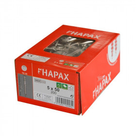 Hapax terasové skrutky A2 strieborné 5x50mm