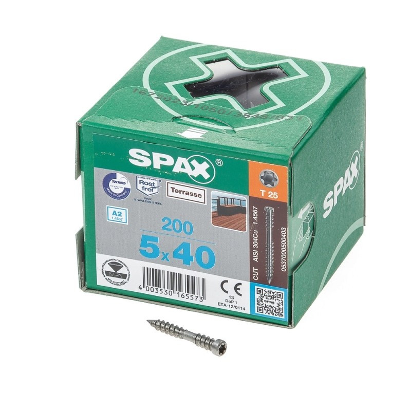 Spax terasové skrutky A2 strieborné 5x40mm