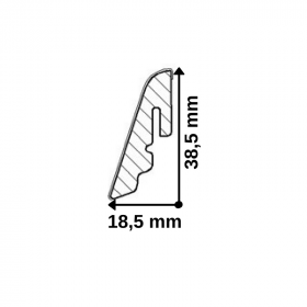 FN Biela soklová lišta oblá - 38x18x2400mm profil