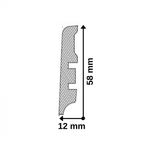 profil - AF soklová lišta oblá 58x12x2500mm